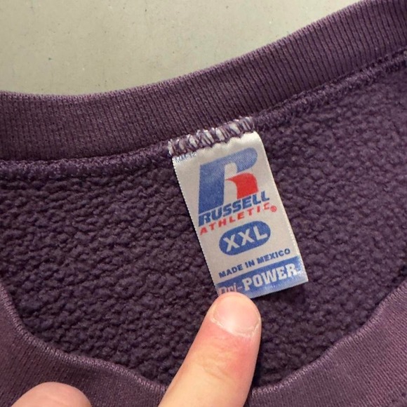 Vintage Y2K Russell athletic faded purple blank crewneck - Picture 2 of 6